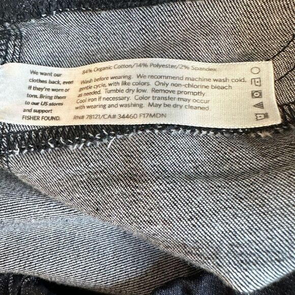Eileen Fisher Pant Small Womens Black Wash Pull On Denim Slim Fit Stretch Size S - Picture 7 of 9